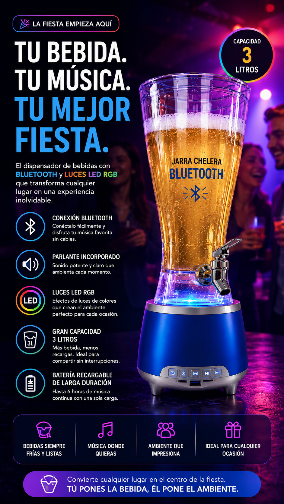 Dispensador de Cerveza con Parlante