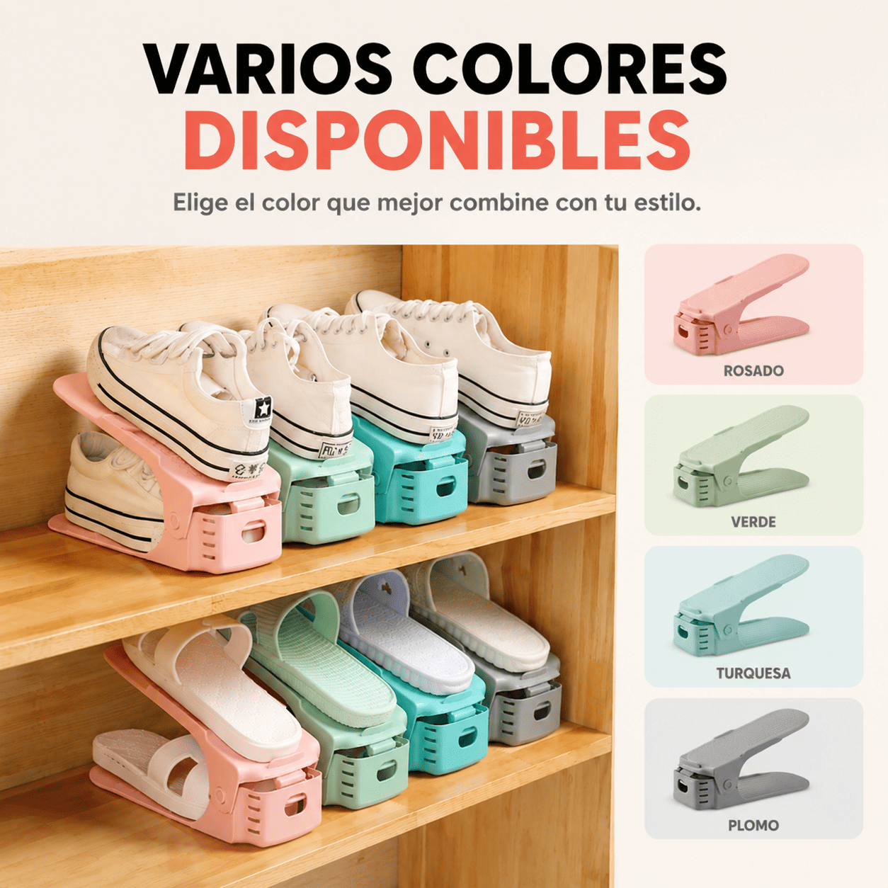 Organizador en V Ajustable para Zapatos - Más Espacio, Más Orden