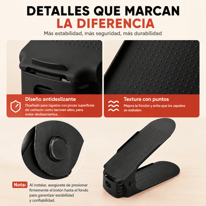 Organizador en V Ajustable para Zapatos - Más Espacio, Más Orden