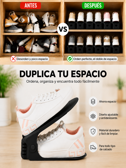 Organizador en V Ajustable para Zapatos - Más Espacio, Más Orden