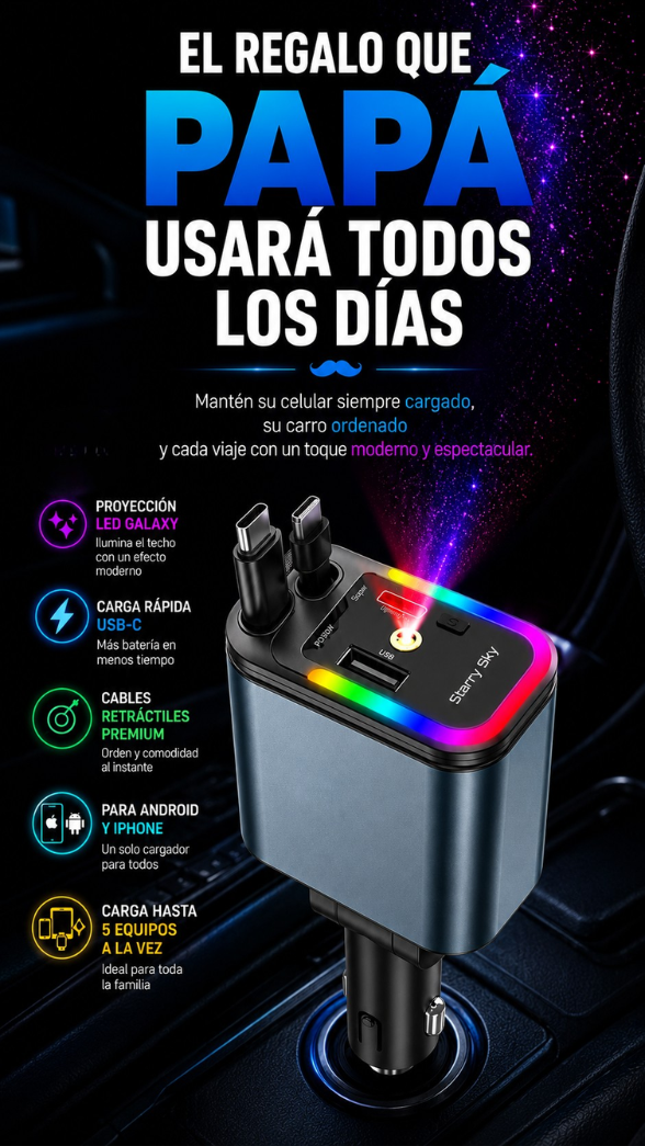 Cargador 5 en 1 - Proyector Luces Led
